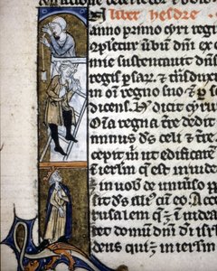 Una iluminación que representa una escena de construcción en el siglo XIV. de Unknown artist