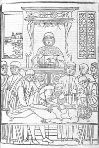 Disección anatómica. Grabado de un tratado de Medicina de Gerolamo Cardano, Florencia de Unknown artist