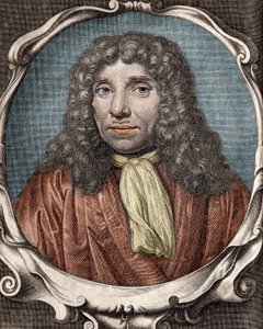 Anthony Van Leeuwenhoek, naturalista holandés (1632-1723). Grabado del siglo XVIII