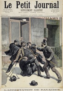 Arresto del anarquista Francois Koenigstein, conocido como Ravachol (por el nombre de su madre) (1859 - 1892). En "Le petit journal" 16/04/1892 Colección privada de Unknown artist