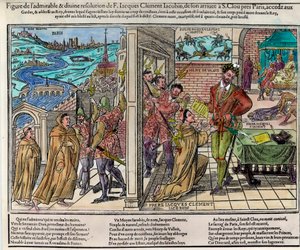 Asesinato del Rey de Francia Enrique III (1551-1589) por Jacques Clement (1567-1589), un religioso dominico partidario de la Liga Católica, el 1 de agosto de Unknown artist