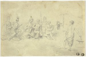 Asamblea de Dioses y Diosas en el Olimpo de Unknown artist