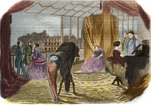 Atelier del fotógrafo de Nadar Jeune (Alban Adrien Tournachon) (1825-1903), boulevard des Italiens en París. Grabado de 1856. de Unknown artist