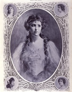 Cantante australiana Nellie (Nelly) Melba (1861-1931), acuarela de finales del siglo XIX de Unknown artist