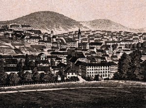 Baden Baden (Baden-Baden), Alemania: vista de la ciudad (Vista General). en “El mundo ilustrado 168 vistas” Sin fecha (finales del siglo XIX) de Unknown artist