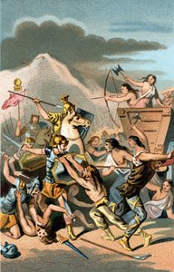 Batalla de Aix: invasión de los cimbros y teutones del 110 al 102 a.C. Los teutones fueron derrotados por Cayo Mario el sabio, cónsul romano.