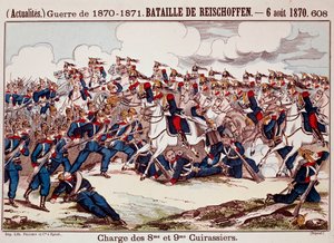 Batalla de Worth, el 6 de agosto de 1870 en las primeras etapas de la Guerra Franco-Prusiana (Grabado) de Unknown artist
