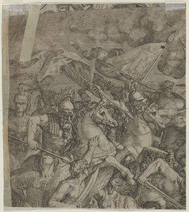 Batalla del Puente Milvio (fragmento) (verso) de Unknown artist
