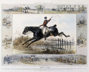 Carrera de Campanarios en "Historia Pintoresca de la Equitación Antigua y Moderna" de Charles Aubry de Unknown artist