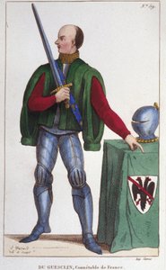 Bertrand du Guesclin (c. 1320-1380). Condestable de Francia. Grabado de 1830