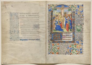 Bifolio de un Libro de Horas: La Crucifixión: Horas de la Cruz (recto)