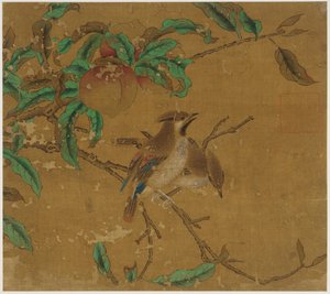 Pájaros y duraznos de Unknown artist