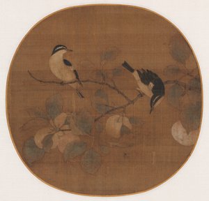 Birds on a Peach Branch de Unknown artist