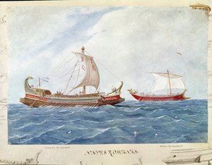 Galería tipo birreme bajo la República Romana (acuarela)