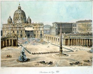 Bendición del Papa desde San Pedro de Roma, c. 1820 de Unknown artist