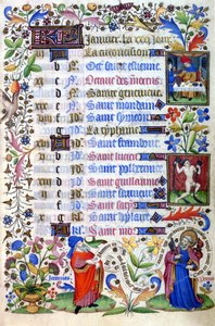 Libro de horas del siglo XV. El mes de enero. Milán, Biblioteca Trivulziana. de Unknown artist