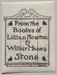 Exlibris: Lillian Newton y Wilbur Macey Stone