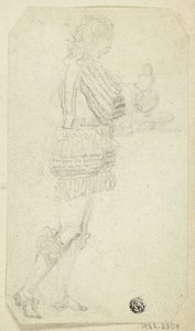 Niño vestido de época portando un objeto de Unknown artist
