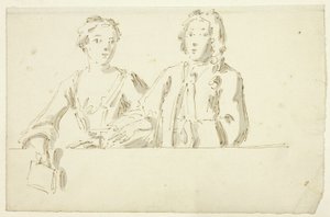 Pareja de medio busto de Unknown artist