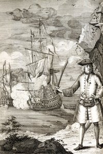 El Capitán Henry Avery tomando uno de los barcos del Gran Moghul de Unknown artist