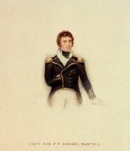 Capitán P.V. Broke, Royal Navy, principios del siglo XIX (grabado coloreado) de Unknown artist