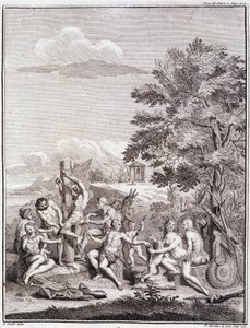 Cautivos sacrificados por los Antis, en Perú - en “Viaje histórico de América del Sur hecho por orden del rey de España” por Don Jorge Juan y Don Antonio de Ulloa, T.II, ed. Jombert, Librería del Rey, París