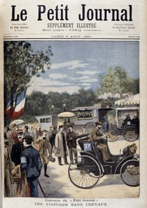 Coches sin caballos, primer coche Panhard Levassor - portada. “Le Petite Journal” del 6 de agosto de Unknown artist