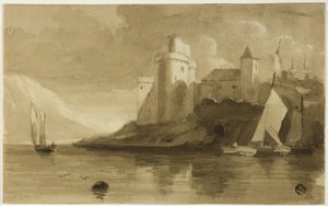 Castillo en el lago de Unknown artist