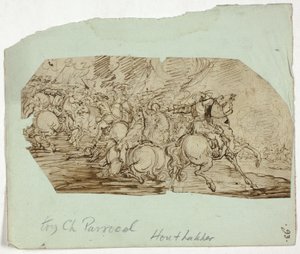 Escena de batalla de caballería de Unknown artist