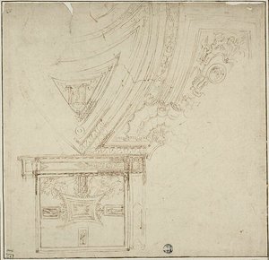 Decoración del techo con grotescos de Unknown artist