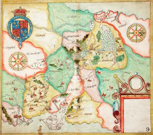 Irlanda Central, Dublín a Sligo, c.1600 (lino, papel) de Unknown artist
