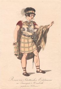 Personajes de una producción alemana de Macbeth (uno de seis grabados) de Unknown artist