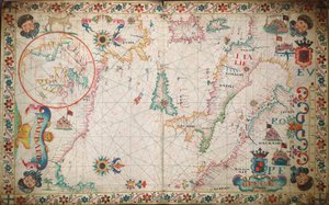 Carta del sur del Mediterráneo y del Adriático, c.1600 (manuscrito) de Unknown artist