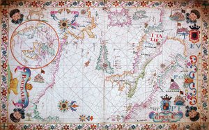 Carta del Mediterráneo con Italia y la costa norte de África de Unknown artist