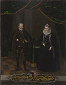 Retrato de Cristián I (1568-1622), Elector de Sajonia y Sofía de Brandeburgo (1568-1622), Electora de Sajonia de Unknown artist