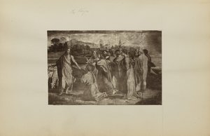 ["El encargo de Cristo a Pedro (Mateo 16:18-19, Juan 21:15-17)" por Raphael]. de Unknown artist