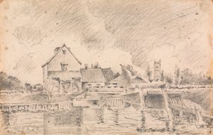 Copia del cuadro de Constable, Esclusa y molino de Dedham de Unknown artist