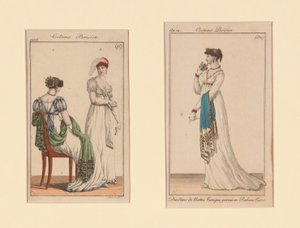 Placas de moda "Costume Parisien" de Journal des Dames et Des Modes y Costume Parisien (La revista de las damas y la moda) de Unknown artist