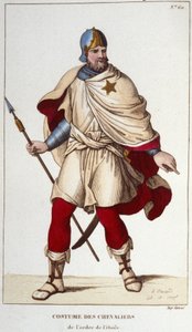 Traje de Caballero de la Orden de la Estrella, fundada por Juan II el Bueno, en 1351. Grabado de 1830 de Unknown artist