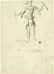 Hombre disfrazado con dos espadas de Unknown artist