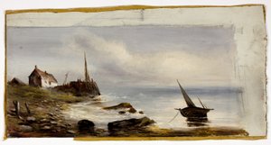 Cabaña en la orilla de Unknown artist