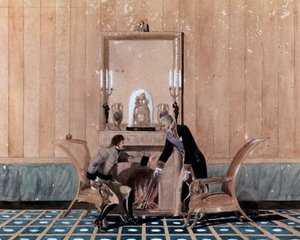 El conde Giuseppe Zurlo, Ministro del Interior del Reino de Nápoles, se reunió con Joaquín Murat (1767-1815) alrededor de 1810-1814. Acuarela de Unknown artist