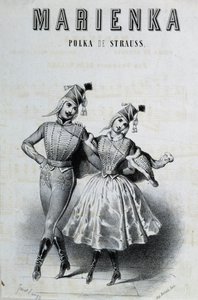 Pareja de bailarines de polka para Strauss “Marienka”, s.d. siglo XIX de Unknown artist