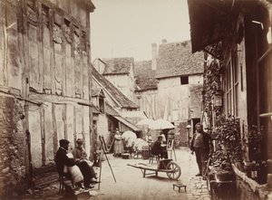 Courtyard with Painters de Unknown artist