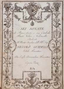 Portada de Seis Sonatas, Op. 3 de Carlo Domenighini
