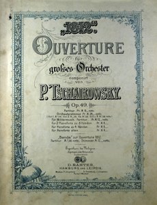 Portada de la partitura de apertura “El año 1812” opus 49 de Piotr Ilich Tchaikovsky