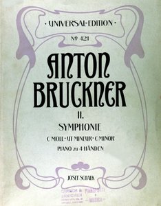 Portada de la partitura para la segunda sinfonía en do menor de Anton Bruckner