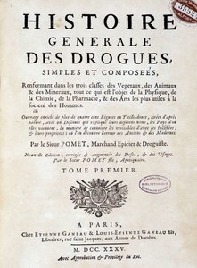 Portada de la "Historia General de las Drogas, Simples y Compuestas" por Pomet de Unknown artist