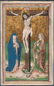 Crucifixión con la Virgen María y San Juan (recto); San Sebaldo con los donantes Paul Volkmayr y Sebald Schreyer (verso) de Unknown artist