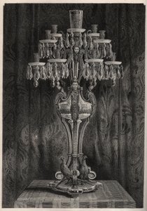 Candelabro de cristal de la fábrica de Baccarat - grabado en 